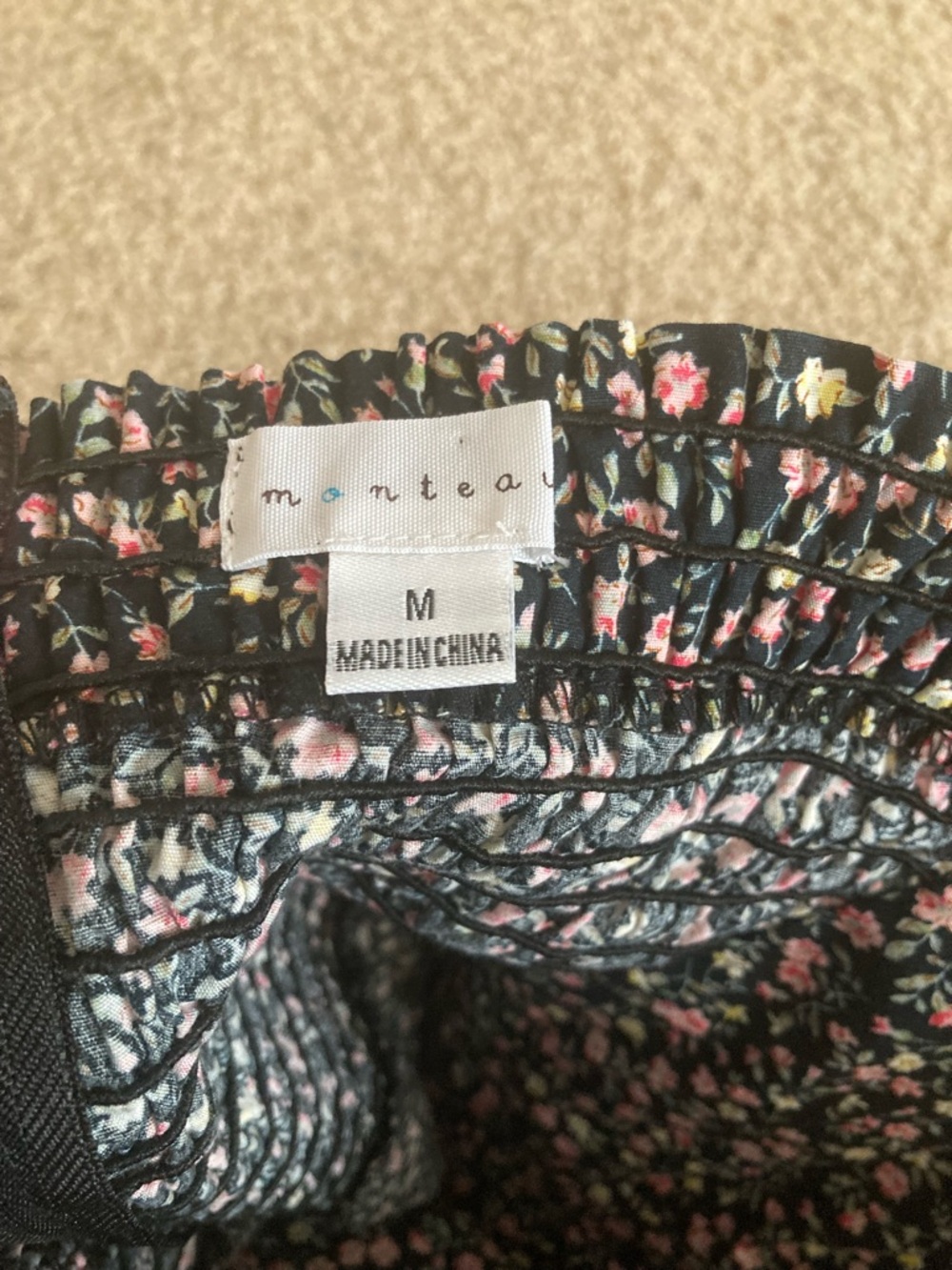 Monteau Black Floral Corset Top - Picture 6 of 8